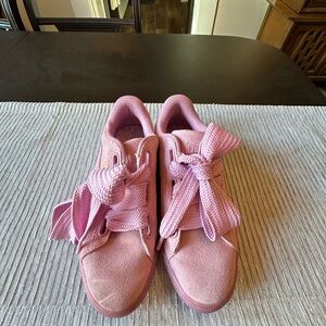 Puma Suede Pink Lace-Up Sneakers